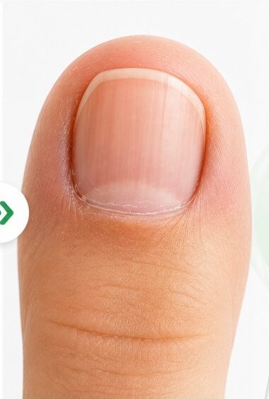 Clear healthy fingernail after using FungaBeam Pen